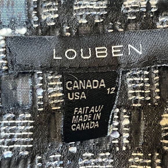 Louben Vintage Black Woven Fitted Blazer Sz 12 - Picture 6 of 7